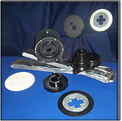Powder coated metal components